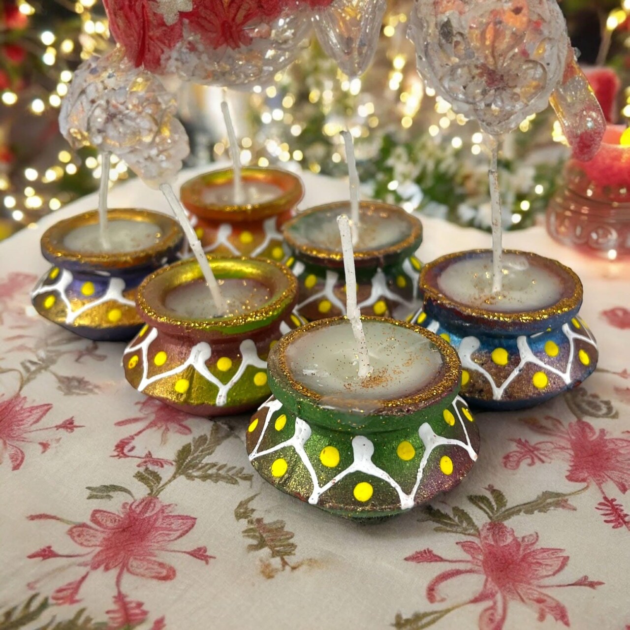 Matki Clay Diya Wax Filled Handmade Traditional Diyas for Diwali Pooja Vilakku Oil Lamp Tealight Deepawali Decoration Indian Gift Items Home Temple Decor